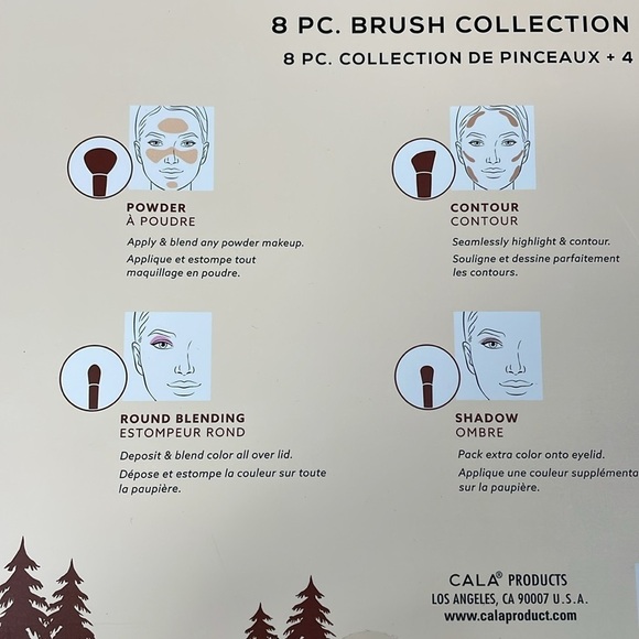 NIB Cala Holiday Dreams Makeup Brushes Gift Set Christmas Hanukkah - Picture 6 of 8